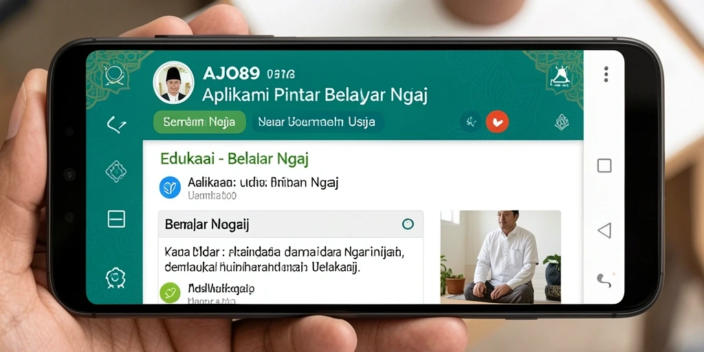 Tampilan antarmuka intuitif AJO89 dalam proses belajar ngaji.