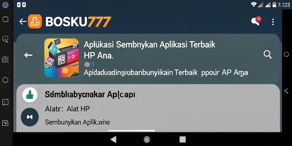 Antarmuka user-friendly BOSKU777 untuk menyembunyikan aplikasi.