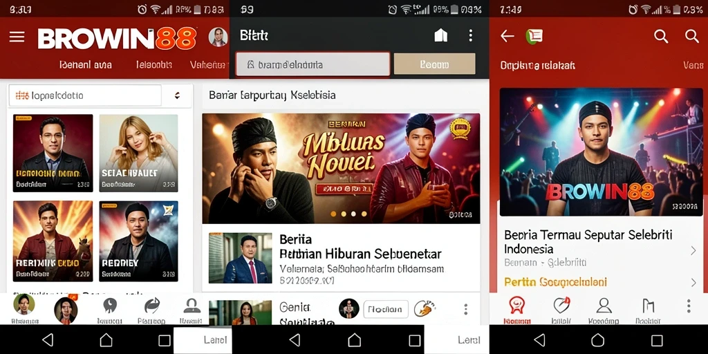 Antarmuka menarik BROWIN88 dengan berita hiburan terkini.
