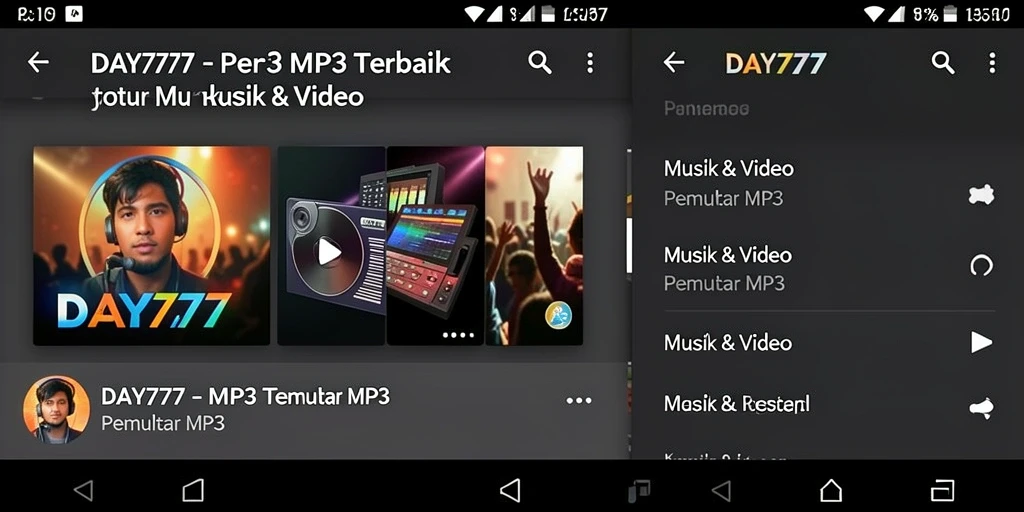 Tampilan menarik dari antarmuka Pemutar MP3 DAY777.