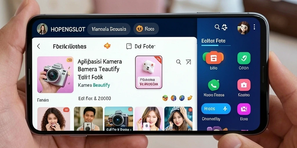 Tampilan antarmuka HOPENGSLOT yang intuitif dan menarik untuk pengguna aplikasi Kamera Beautify.