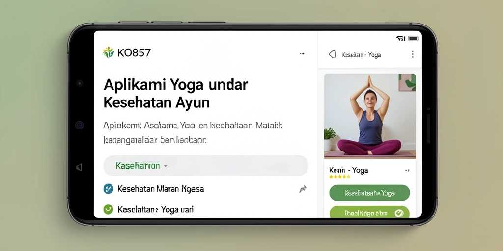 Tampilan antarmuka aplikasi KO857 yang user-friendly dan mendukung latihan Yoga.