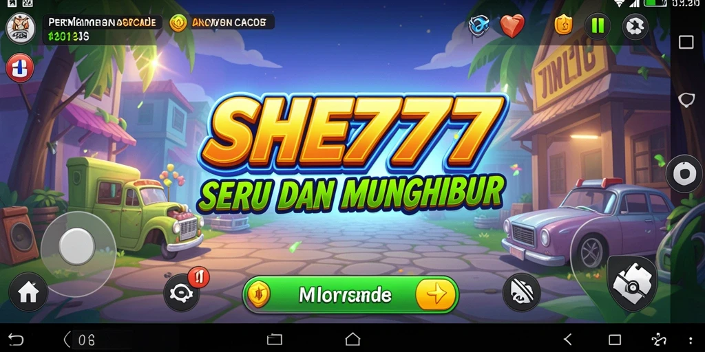 Tampilan antarmuka SHE777 yang menarik dan penuh warna.
