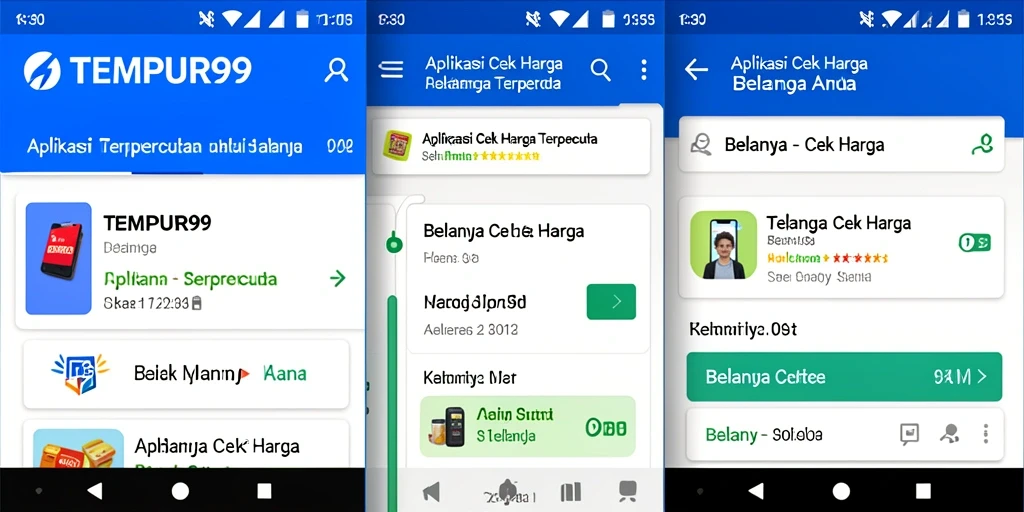 Antarmuka aplikasi TEMPUR99 dengan fitur cek harga yang intuitif.