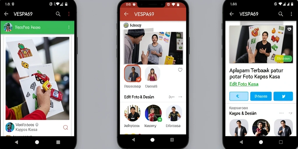 Antarmuka aplikasi VESPA69 untuk Edit Foto Kertas Kaca yang menarik.